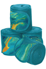2022 Weatherbeeta 3.5M Marble Fleece Bandage 4 Pack 1008706004 - Blue / Orange Swirl